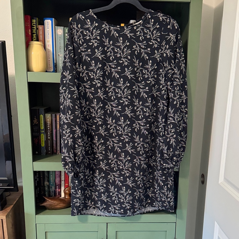 H&M Navy Dress with White Floral Design